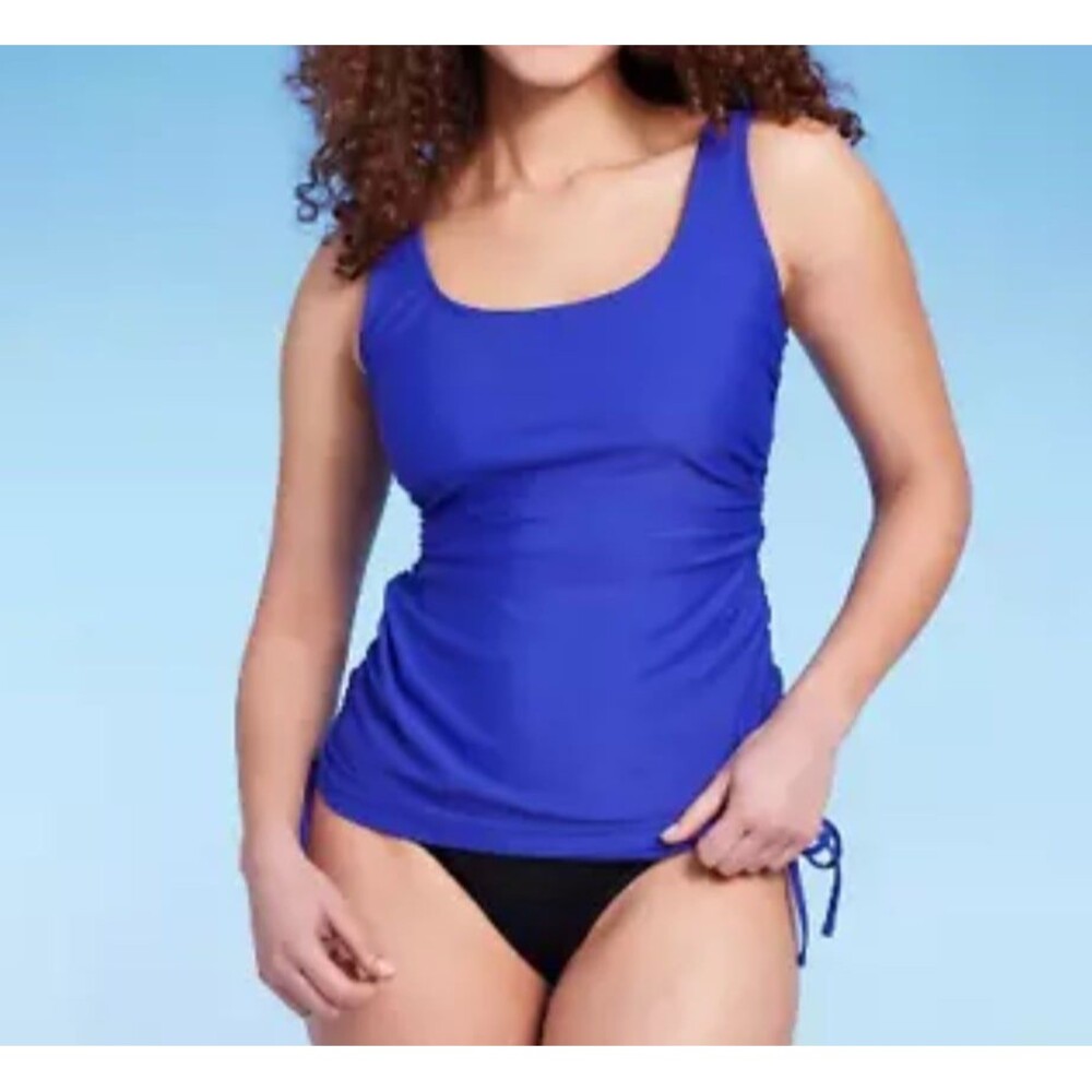 NWT Kona Sol Blue Convertible Side-tie Tankini Top